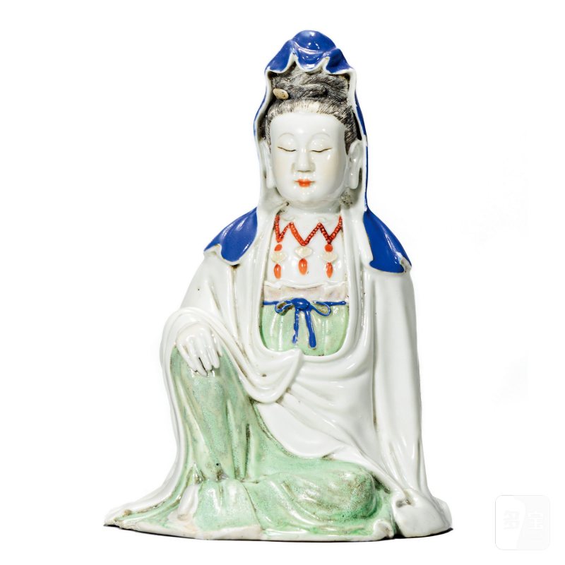 清乾隆 唐英风格粉彩观音造像